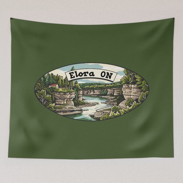 Item preview, Elora Ontario Gorge Travel, Elora ON River Badge, Elora Gorge Scenic Landscape designed and sold by meganohm.