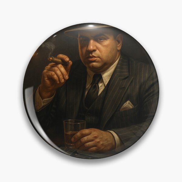 Item preview, Al Capone Inspired Mafia Boss – Vintage Gangster with Cigar and Tommy Gun designed and sold by DMSdesigns1.