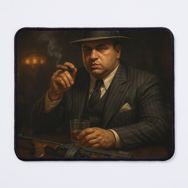 Item preview, Al Capone Inspired Mafia Boss – Vintage Gangster with Cigar and Tommy Gun designed and sold by DMSdesigns1.
