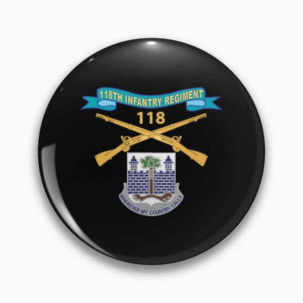 Item preview, Army - 118th Infantry Regiment w Ribbon - Br - DUI X 300 designed and sold by Military Insignia Products.