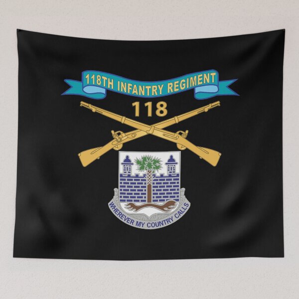 Item preview, Army - 118th Infantry Regiment w Ribbon - Br - DUI X 300 designed and sold by Military Insignia Products.