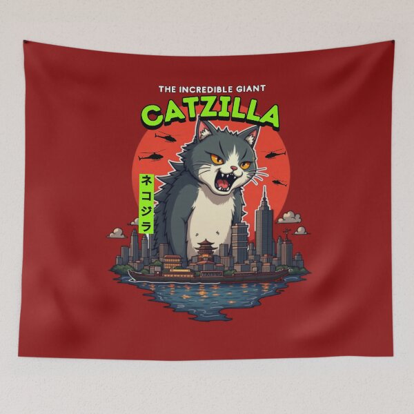 Item preview, Catzilla – Funny Giant Cat Godzilla Parody Design designed and sold by TheRamesCo.