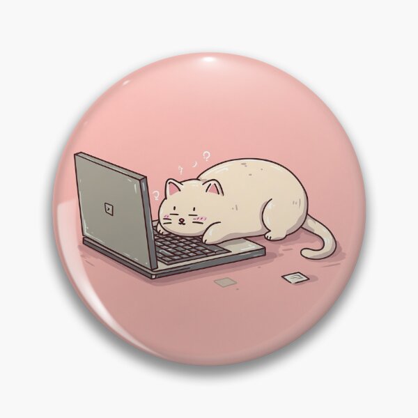 Item preview, Funny Kawaii Cat on Laptop designed and sold by mariaben33.