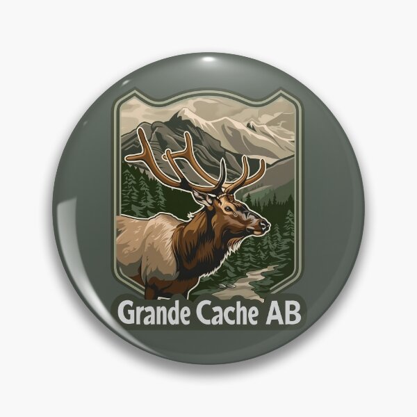 Item preview, Grande Cache Alberta Elk Badge, Grande Cache AB Wildlife, Canadian Rockies Nature designed and sold by meganohm.