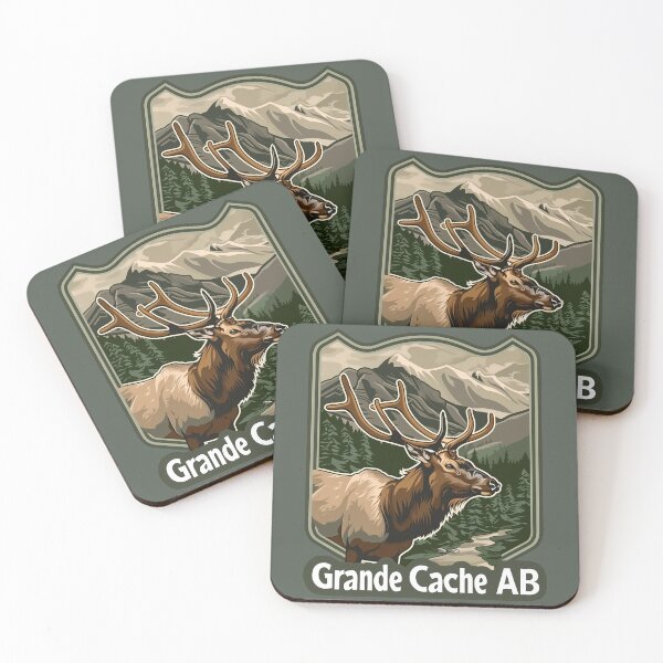 Item preview, Grande Cache Alberta Elk Badge, Grande Cache AB Wildlife, Canadian Rockies Nature designed and sold by meganohm.