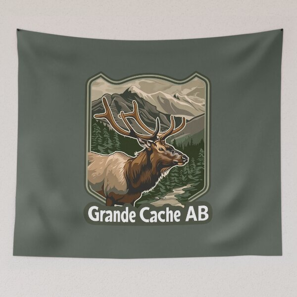 Item preview, Grande Cache Alberta Elk Badge, Grande Cache AB Wildlife, Canadian Rockies Nature designed and sold by meganohm.