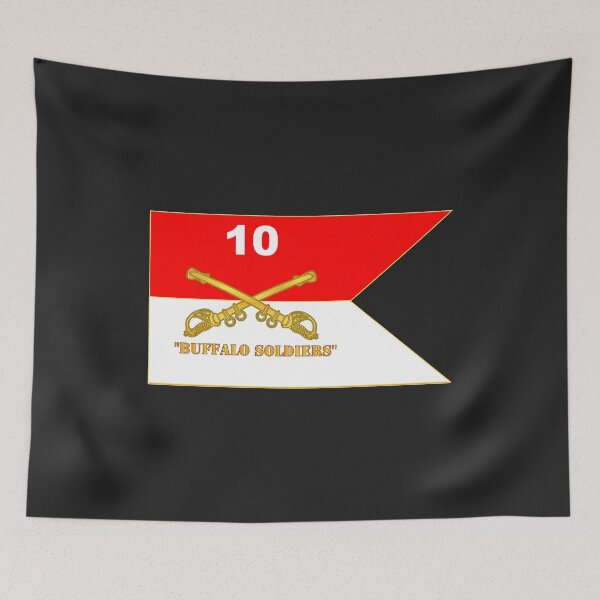 Item preview, Army - 10th Cavalry Regiment - Guidon w  Buffalo Soldiers Txt designed and sold by Military Insignia Products.