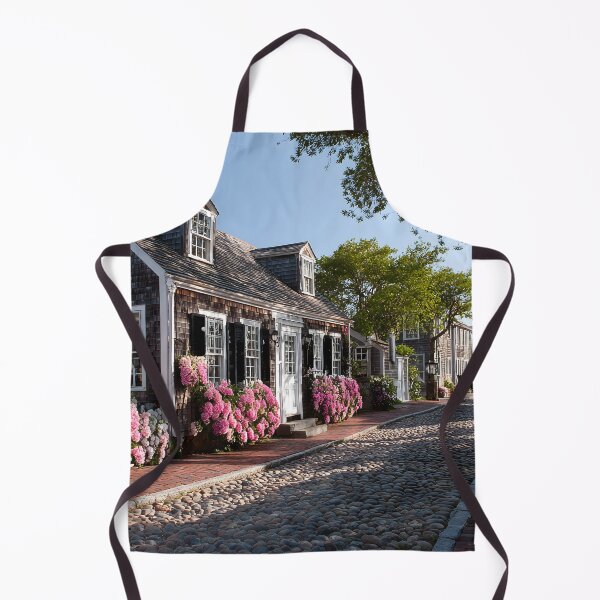 Item preview, Cape Cod Cottage Path with Pink Hydrangeas and Coastal View designed and sold by daila70.