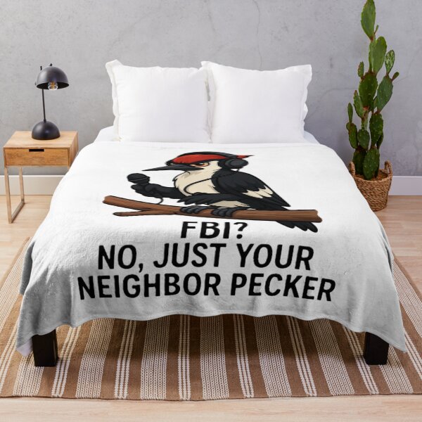 Item preview, Funny Woodpecker Meme – FBI? No, Just Your Neighbor Pecker designed and sold by OxiSkor.