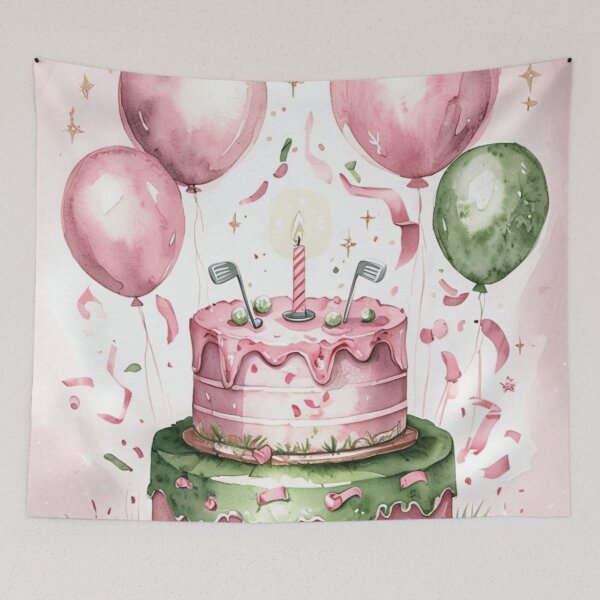 Item preview, Watercolor Girl Golfer 1st Birthday Golf Theme designed and sold by Monika Howarth.