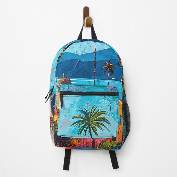 Item preview, Santa Barbara Coastal Skyline with Palm Trees and Colorful Buildings designed and sold by daila70.