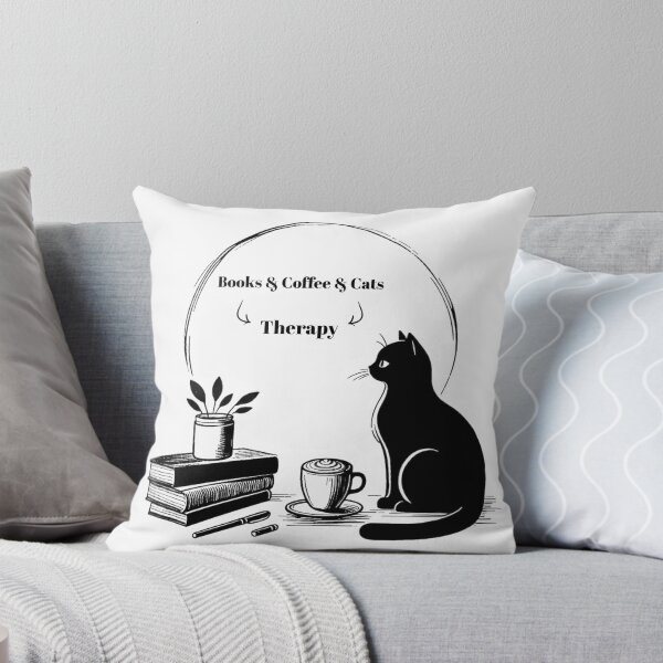 Item preview, Cat, Coffee and Books – My Kind of Therapy designed and sold by Wild Whiskers Studio.