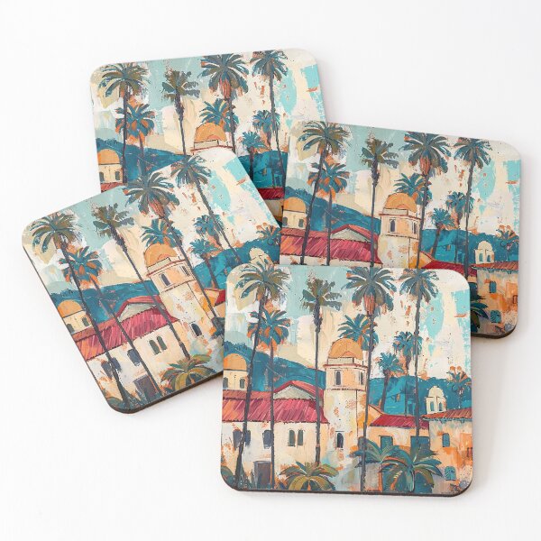 Item preview, Santa Barbara Vibrant Village with Palm Trees designed and sold by daila70.