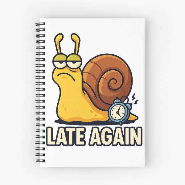 Item preview, Funny Snail Meme – “Late Again” Cartoon Design designed and sold by DMSdesigns1.