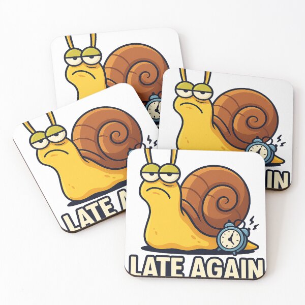 Item preview, Funny Snail Meme – “Late Again” Cartoon Design designed and sold by DMSdesigns1.