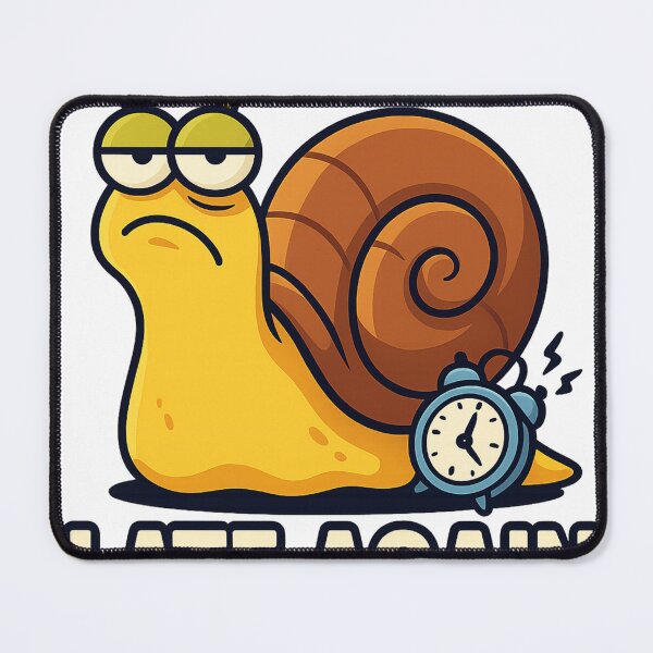 Item preview, Funny Snail Meme – “Late Again” Cartoon Design designed and sold by DMSdesigns1.