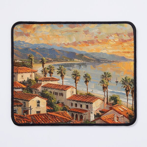 Item preview, Santa Barbara Coastal Village with Sunset and Palm Trees designed and sold by daila70.