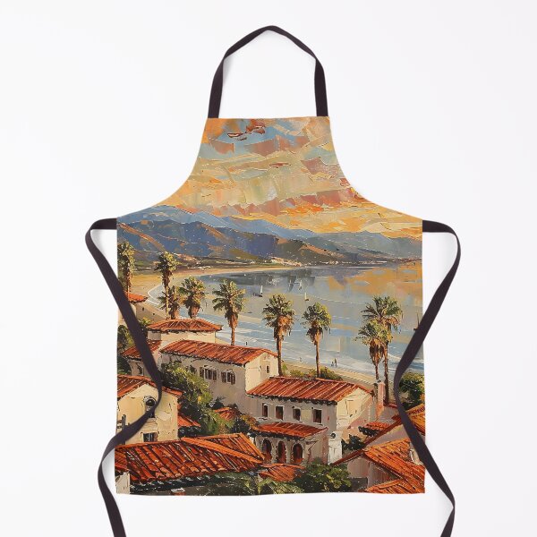 Item preview, Santa Barbara Coastal Village with Sunset and Palm Trees designed and sold by daila70.