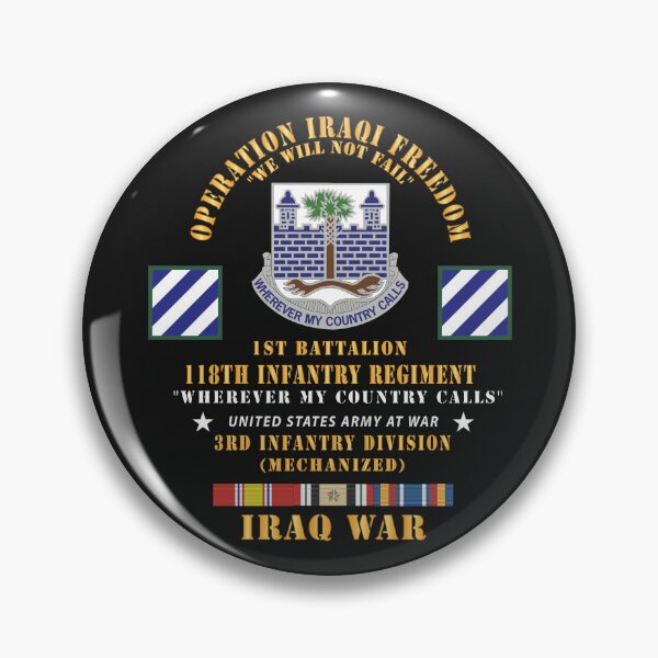 Artikelvorschau, Armee – Operation Iraqi Freedom, 1. Bataillon, 118. Infanterieregiment – 3. Infanteriedivision mit dem IRAK SVC entworfen und verkauft von Military Insignia Products.
