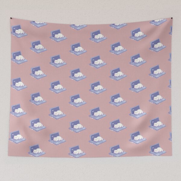 Item preview, Kawaii Cat Sleeping on Laptop designed and sold by mariaben33.