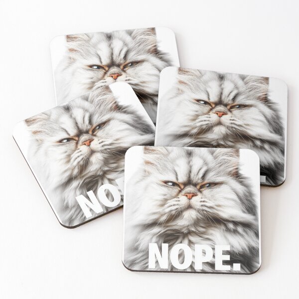 Item preview, Angry Fluffy Cat – NOPE. Funny Cat Art designed and sold by VisionaryVeils.