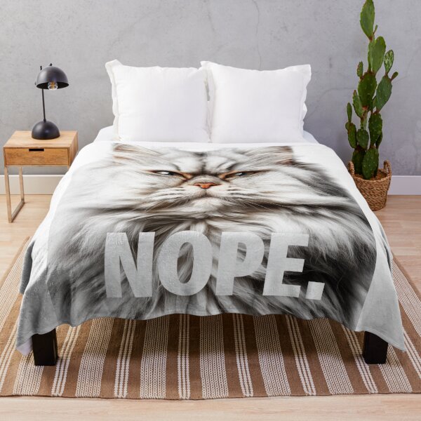 Item preview, Angry Fluffy Cat – NOPE. Funny Cat Art designed and sold by VisionaryVeils.