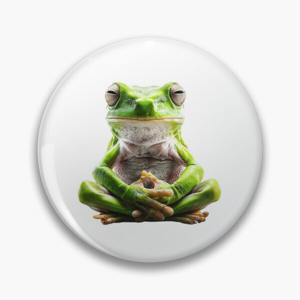 Item preview, Zen Frog in Lotus Pose – Meditating Frog Art designed and sold by VisionaryVeils.