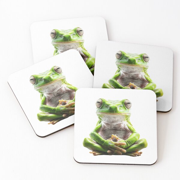Item preview, Zen Frog in Lotus Pose – Meditating Frog Art designed and sold by VisionaryVeils.