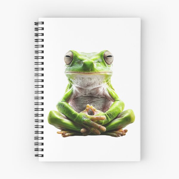 Item preview, Zen Frog in Lotus Pose – Meditating Frog Art designed and sold by VisionaryVeils.
