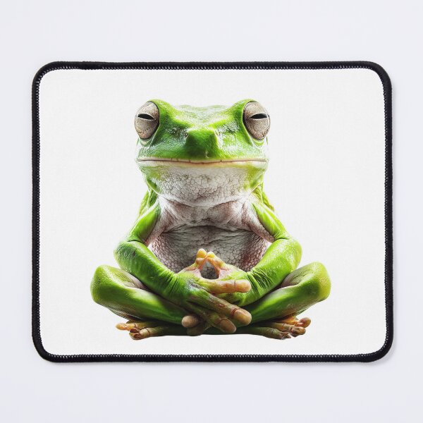Item preview, Zen Frog in Lotus Pose – Meditating Frog Art designed and sold by VisionaryVeils.