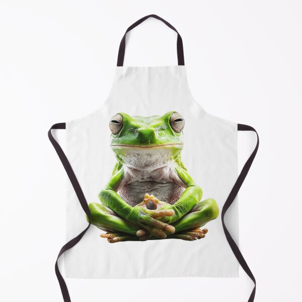 Item preview, Zen Frog in Lotus Pose – Meditating Frog Art designed and sold by VisionaryVeils.