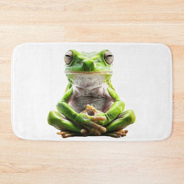 Item preview, Zen Frog in Lotus Pose – Meditating Frog Art designed and sold by VisionaryVeils.