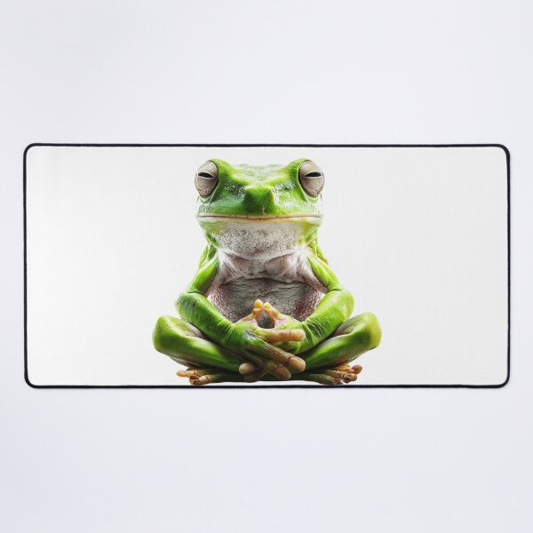 Item preview, Zen Frog in Lotus Pose – Meditating Frog Art designed and sold by VisionaryVeils.