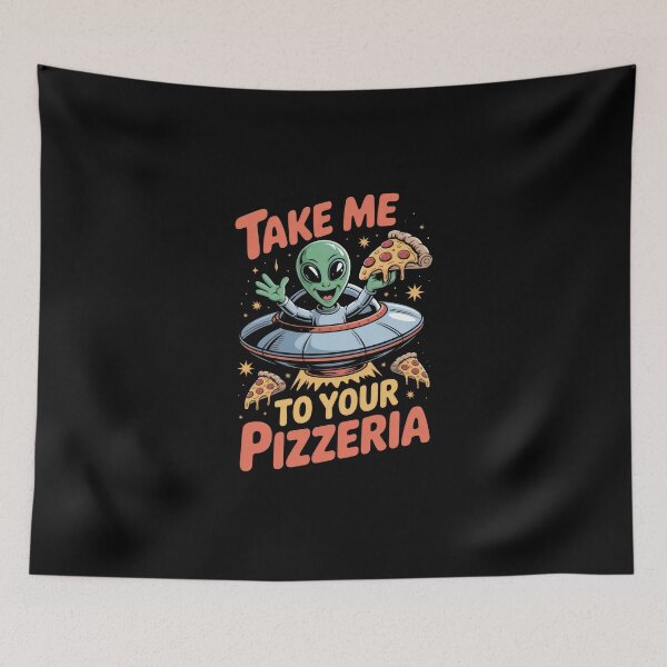 Item preview, Alien Pizza UFO – Take Me to Your Pizzeria designed and sold by Enea Kelo.