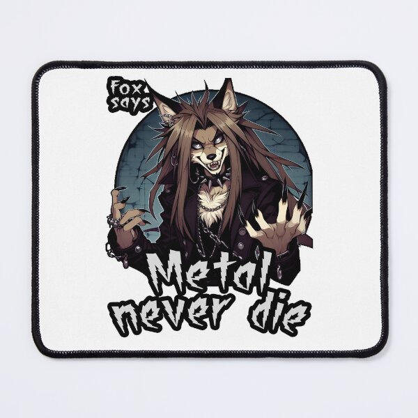 Item preview, Fox Says Metal Never Die – Gothic Rocker Furry Fox designed and sold by CaliLuminos.