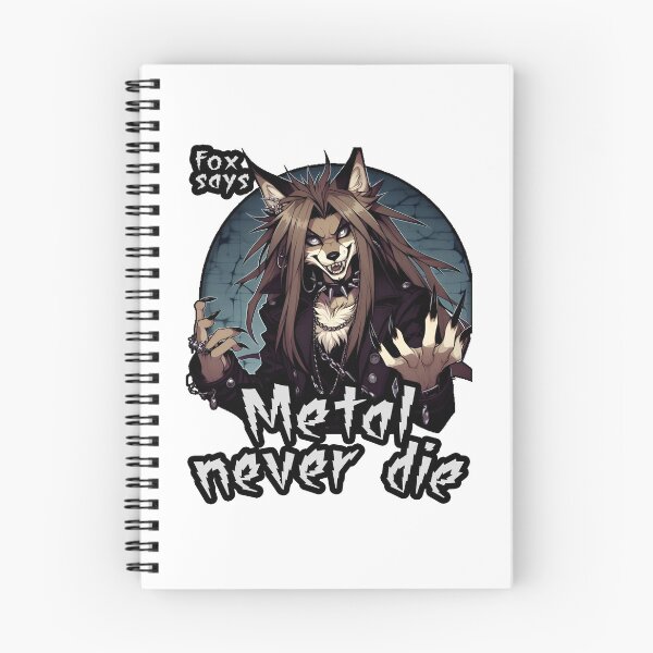 Item preview, Fox Says Metal Never Die – Gothic Rocker Furry Fox designed and sold by CaliLuminos.