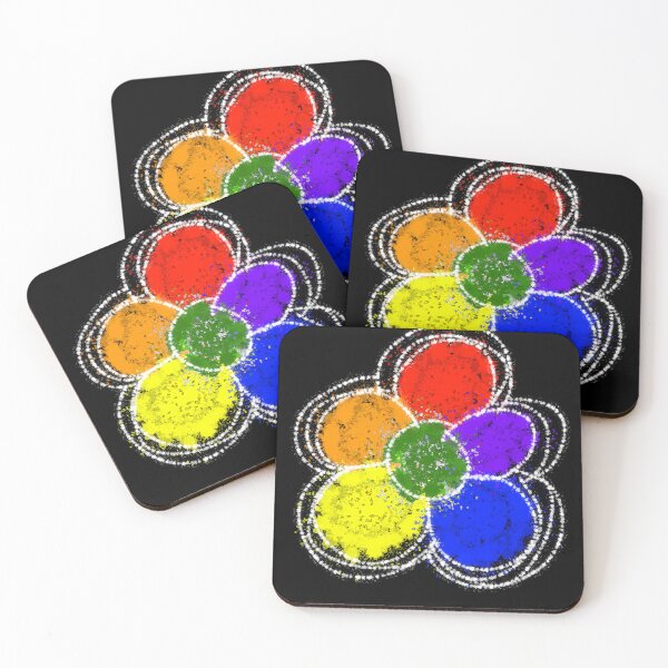 Item preview, Abstract rainbow colored flower designed and sold by Stefrait-7.