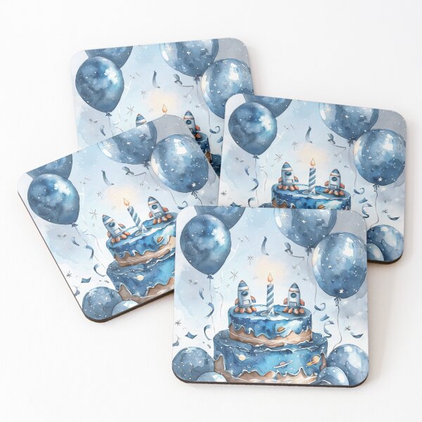 Item preview, Watercolor Astronaut Boy’s 1st Birthday Blue Space  designed and sold by Monika Howarth.
