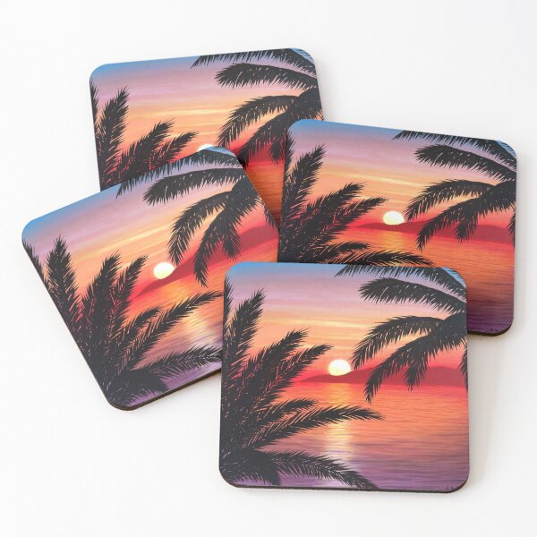 Item preview, Tropical Sunset with Palm Trees - Relaxing and Exotic Illustration designed and sold by Ambiance Sauvage.