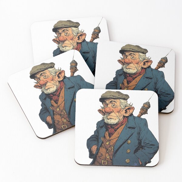 Item preview, Grumpy Old Fisherman Gnome – Nautical Storybook Illustration by NegarTv Designs designed and sold by NegarTv Designs.
