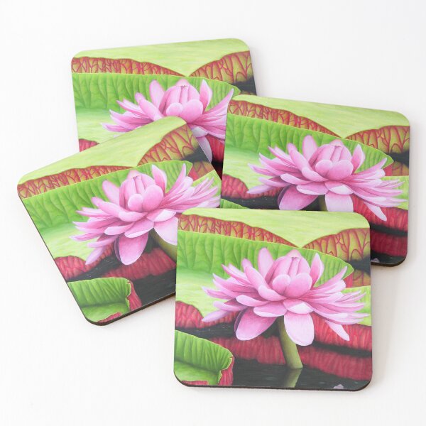Item preview, Pink Victoria Amazonica Water Lily - Vibrant and Exotic Illustration designed and sold by Ambiance Sauvage.