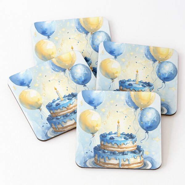 Item preview, Watercolor Blue Boy’s 1st Birthday  designed and sold by Monika Howarth.