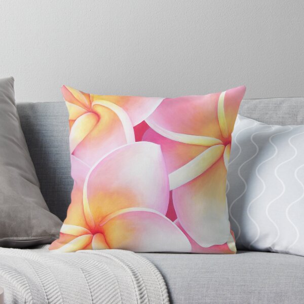 Item preview, Pink and White Plumeria Frangipani Flowers - Tropical and Elegant Illustration designed and sold by Ambiance Sauvage.