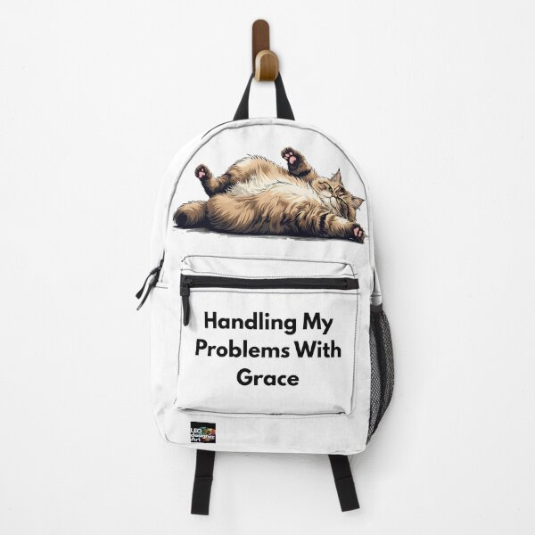 Item preview, Cute Fluffy Cat "Handling My Problems With Grace" T-Shirt designed and sold by LEOdesignerArt.