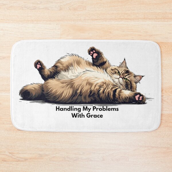 Item preview, Cute Fluffy Cat "Handling My Problems With Grace" T-Shirt designed and sold by LEOdesignerArt.