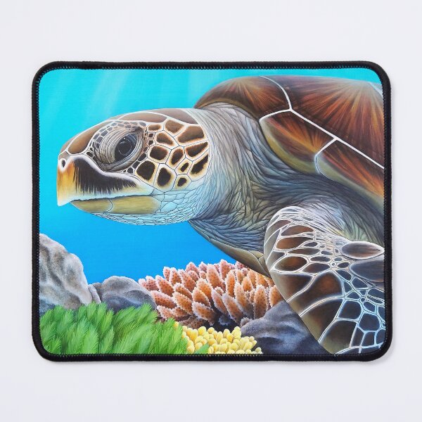 Item preview, Sea Turtle Swimming in Coral Reefs - Oceanic and Soothing Illustration designed and sold by Ambiance Sauvage.