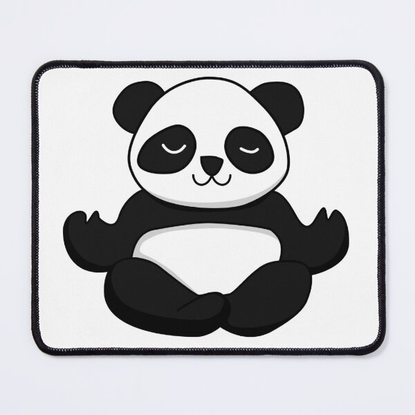 Item preview, Black and white cute yoga panda meditating designed and sold by cinemadnesshirt.