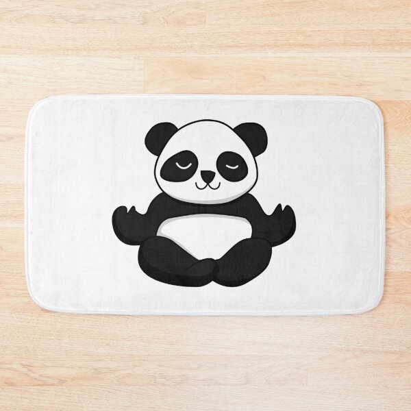 Item preview, Black and white cute yoga panda meditating designed and sold by cinemadnesshirt.