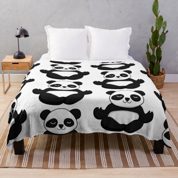 Item preview, Black and white cute yoga panda meditating designed and sold by cinemadnesshirt.