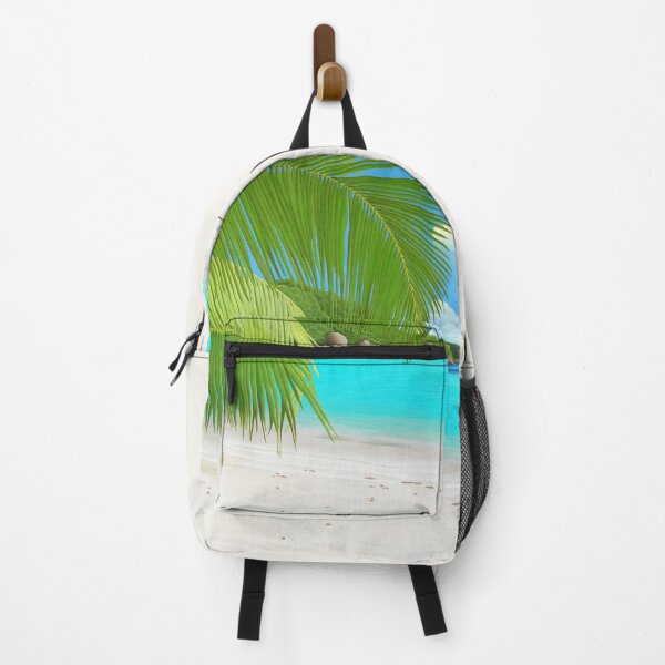 Item preview, White Sand Beach with Palm Trees and Turquoise Sea - Tropical and Relaxing Illustration designed and sold by Ambiance Sauvage.